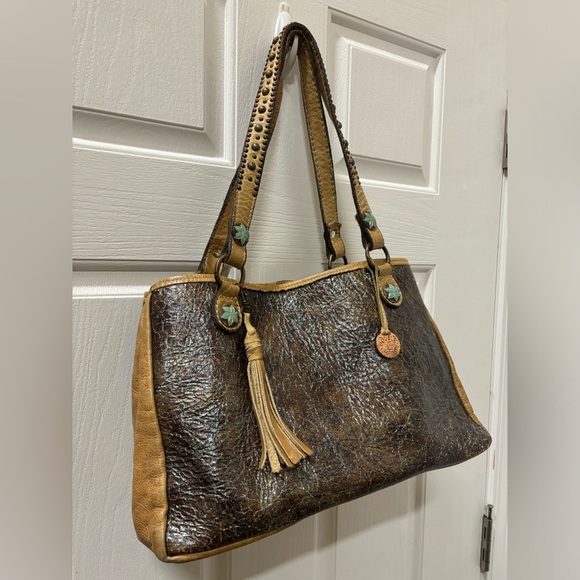 Double J Shoulder Leather Studded Tote Bag & Double Zipper Matching Wallet - Picture 4 of 16